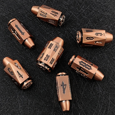 Bullet Head Multiface Metal Dice Set Desktop-Spiel DND#RPG#COC