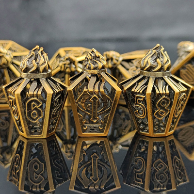 Bird Cage Hollow Multi Face Metal Dice von Bade Gate Dungeon und DND#RPG