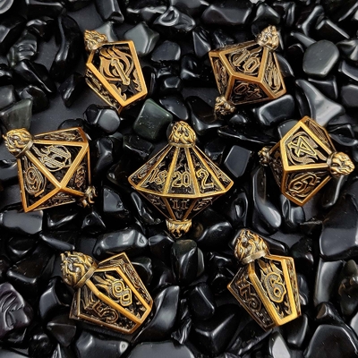Bird Cage Hollow Multi Face Metal Dice von Bade Gate Dungeon und DND#RPG