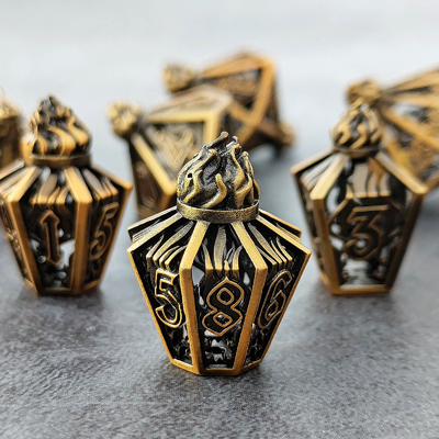 Bird Cage Hollow Multi Face Metal Dice von Bade Gate Dungeon und DND#RPG