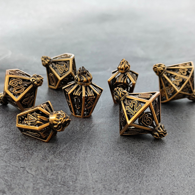 Bird Cage Hollow Multi Face Metal Dice von Bade Gate Dungeon und DND#RPG