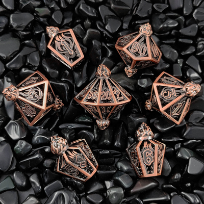 Bird Cage Hollow Multi Face Metal Dice von Bade Gate Dungeon und DND#RPG