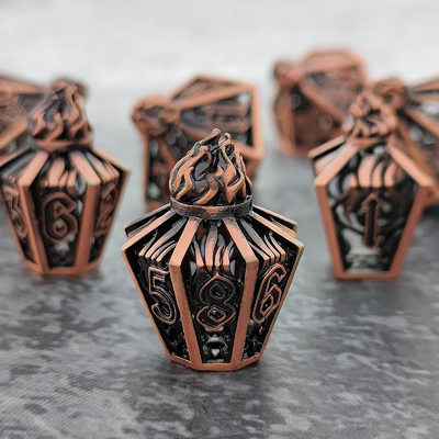 Bird Cage Hollow Multi Face Metal Dice von Bade Gate Dungeon und DND#RPG