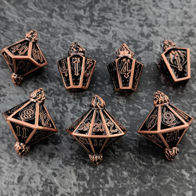 Bird Cage Hollow Multi Face Metal Dice von Bade Gate Dungeon und DND#RPG