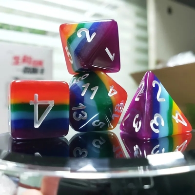 7 Schicht Regenbogen Handgefertigte Harz Würfel Crusson Und Dungeon DND#RPG