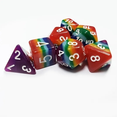 7 Schicht Regenbogen Handgefertigte Harz Würfel Crusson Und Dungeon DND#RPG