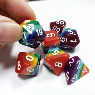 7 Schicht Regenbogen Handgefertigte Harz Würfel Crusson Und Dungeon DND#RPG