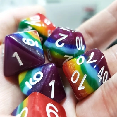 7 Schicht Regenbogen Handgefertigte Harz Würfel Crusson Und Dungeon DND#RPG