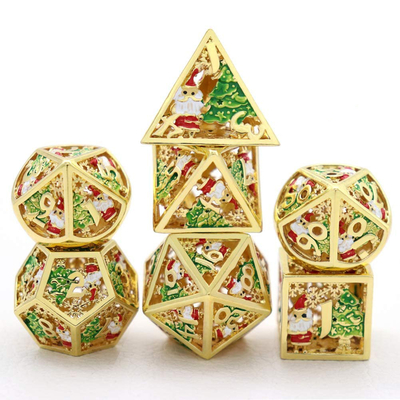 Weihnachtsholz Multi Noodle Metall Würfel Digital DND Drache und Dungeon