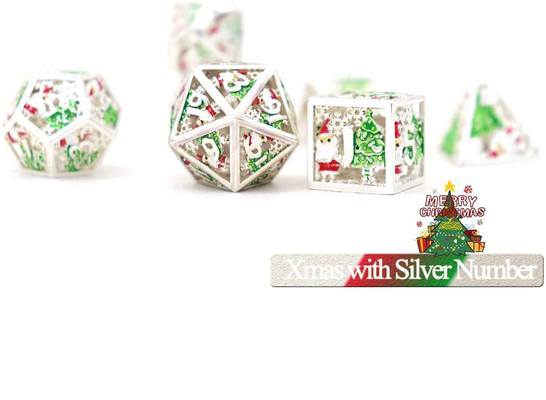 Weihnachtsholz Multi Noodle Metall Würfel Digital DND Drache und Dungeon