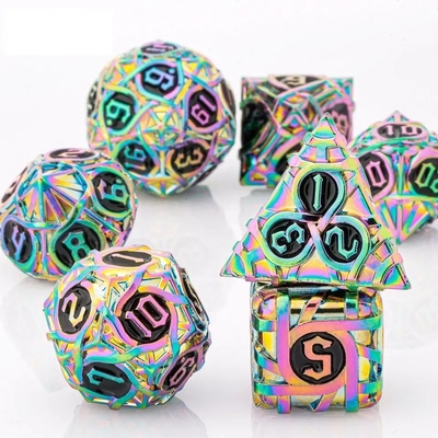 Spin-Stripe-Metallwürfel-Satz Fantasy DND Mehrfaches Brettspiel