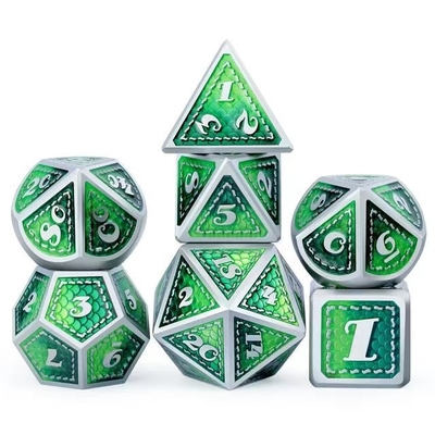 Massivmetallwürfel auf Drachenskala Mehrfarbiger DND-RPG Helle Farben