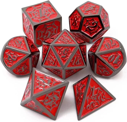 Spider-Man Solid Metal Polyhedral Dice Set DND RPG Luxus Stil