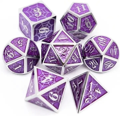 Spider-Man Solid Metal Polyhedral Dice Set DND RPG Luxus Stil