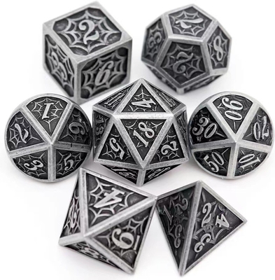 Spider-Man Solid Metal Polyhedral Dice Set DND RPG Luxus Stil