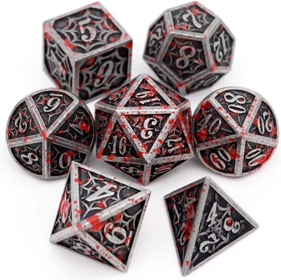 Spider-Man Solid Metal Polyhedral Dice Set DND RPG Luxus Stil