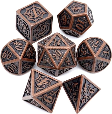Spider-Man Solid Metal Polyhedral Dice Set DND RPG Luxus Stil