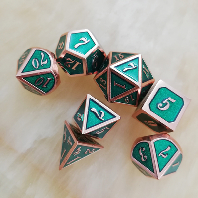 Esmalte Handwerk Massivmetall Würfel Set Bude Herren Tür Cruch DND RPG