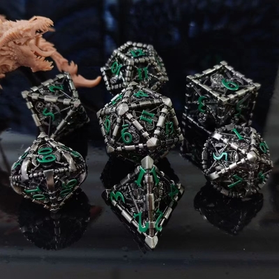 Antike Hohlmetall Würfel Suite Drachen und unterirdische Stadt Brettspiel DND RPG