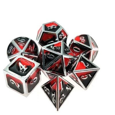 Farbenfrohe Emaille Handwerk Massivmetall Würfel Drache und Brettspiel DND RPG