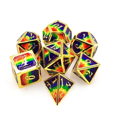 Farbenfrohe Emaille Handwerk Massivmetall Würfel Drache und Brettspiel DND RPG