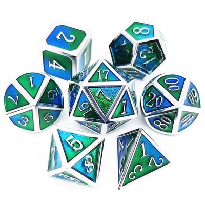 Farbenfrohe Emaille Handwerk Massivmetall Würfel Drache und Brettspiel DND RPG