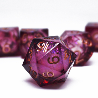 Red Flow Sand Liquid Resin Dice Set RPG DND COC Laufgruppe