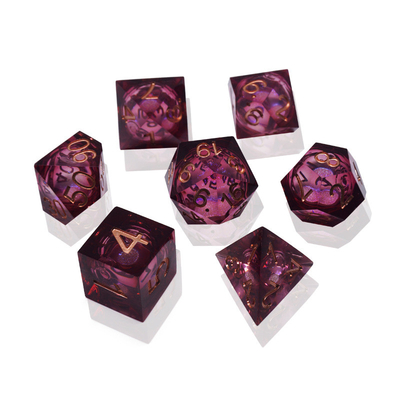 Red Flow Sand Liquid Resin Dice Set RPG DND COC Laufgruppe