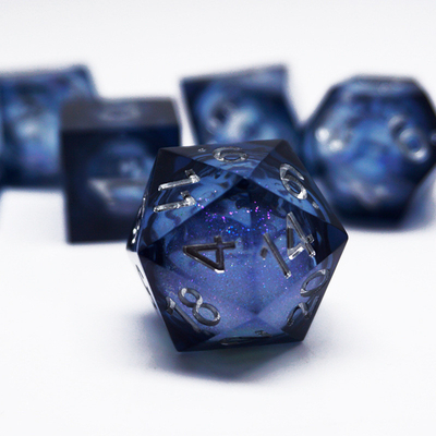 Red Flow Sand Liquid Resin Dice Set RPG DND COC Laufgruppe