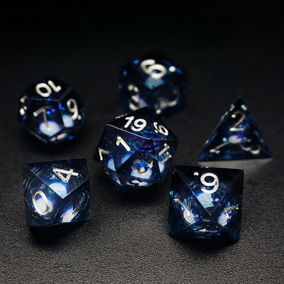 Red Flow Sand Liquid Resin Dice Set RPG DND COC Laufgruppe