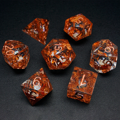 Gelber Flurry Line RPG Resin Würfel Set Krusu DND für Geschenke und Sammlungen