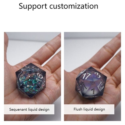 Ein Sequined Flüssigkeit Fluss Sand Harz Würfel # Dnd#Rpg#Coc glatte Kante