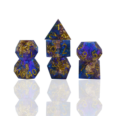 Blue Gold Foil Harz Würfel Set maßgeschneiderte verschiedene Farben#Rpg#Dnd#Coc