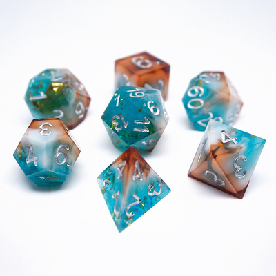Goldfolie Harz Würfel Set Digitales Multifaschetes Tischspiel #Rpg#Dnd#Coc