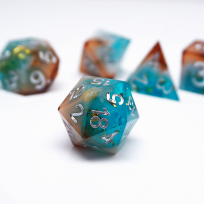 Goldfolie Harz Würfel Set Digitales Multifaschetes Tischspiel #Rpg#Dnd#Coc