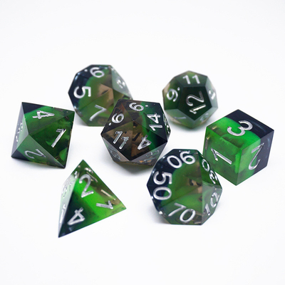 Grünes Resin-Digitalwürfel-Set - Vielseitiges Tablet-Spielwürfel#rpg#dnd#coc