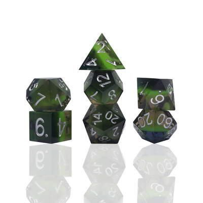 Grünes Resin-Digitalwürfel-Set - Vielseitiges Tablet-Spielwürfel#rpg#dnd#coc