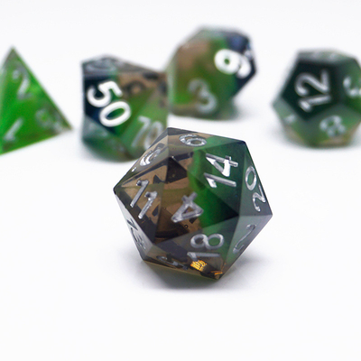 Grünes Resin-Digitalwürfel-Set - Vielseitiges Tablet-Spielwürfel#rpg#dnd#coc