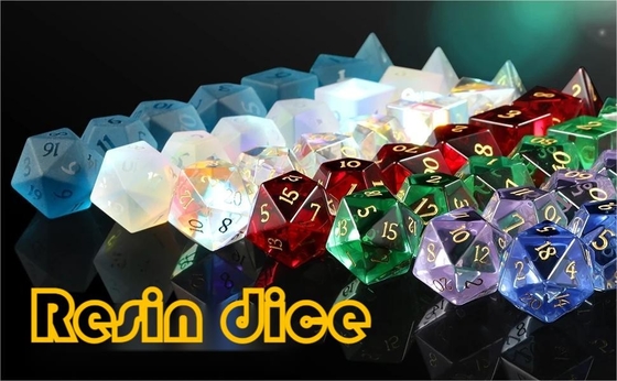 Mehrfarbiges Harzmaterial Würfel-Set#Rpg#Dnd#Coc Transparent