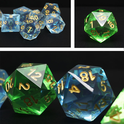 Mehrfarbiges Harzmaterial Würfel-Set#Rpg#Dnd#Coc Transparent