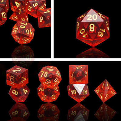 Mehrfarbiges Harzmaterial Würfel-Set#Rpg#Dnd#Coc Transparent