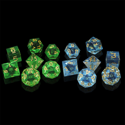 Mehrfarbiges Harzmaterial Würfel-Set#Rpg#Dnd#Coc Transparent