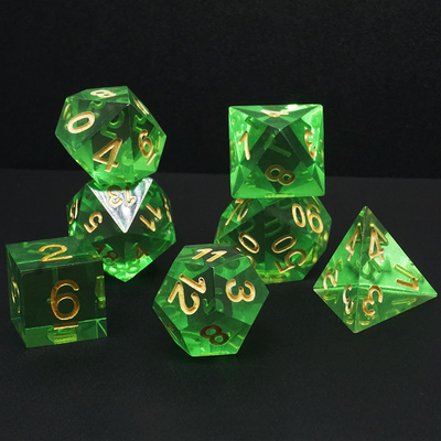 Mehrfarbiges Harzmaterial Würfel-Set#Rpg#Dnd#Coc Transparent