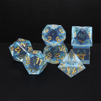 Mehrfarbiges Harzmaterial Würfel-Set#Rpg#Dnd#Coc Transparent