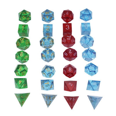 Mehrfarbiges Harzmaterial Würfel-Set#Rpg#Dnd#Coc Transparent