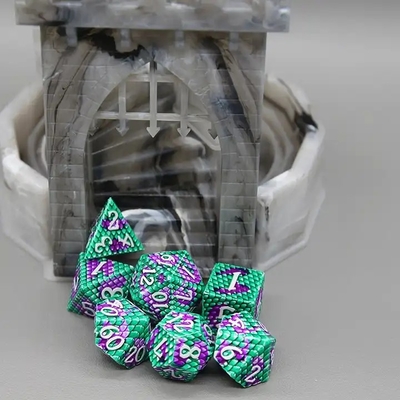Python Texture Metal Dice Set Multi Face Desktop Spiel#Dnd#Coc