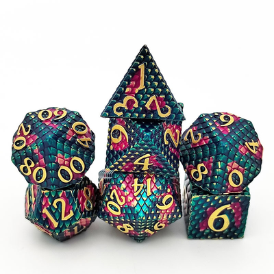 Python Texture Metal Dice Set Multi Face Desktop Spiel#Dnd#Coc