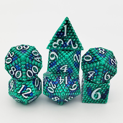Python Texture Metal Dice Set Multi Face Desktop Spiel#Dnd#Coc