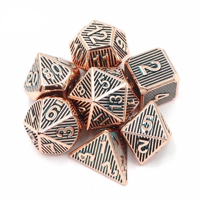 Vertikales Metall-Multi-Face Würfel-Desktop-Spiel Dnd Rpg Coc Bronze Farbe