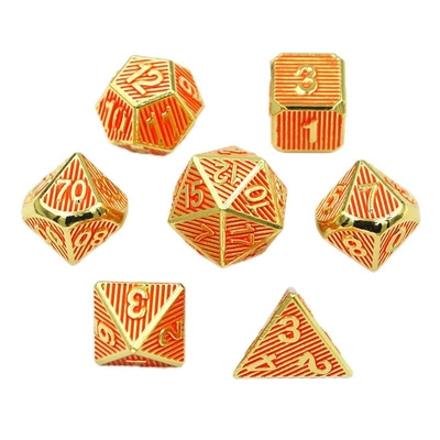 Vertikales Metall-Multi-Face Würfel-Desktop-Spiel Dnd Rpg Coc Bronze Farbe
